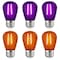 Luxrite S14 LED Edison Purple and Orange Light Bulbs 0.5W Colored Bulb for String Lights E26 Base, 3PK LR21731 LR21736-3PC - alternate 1
